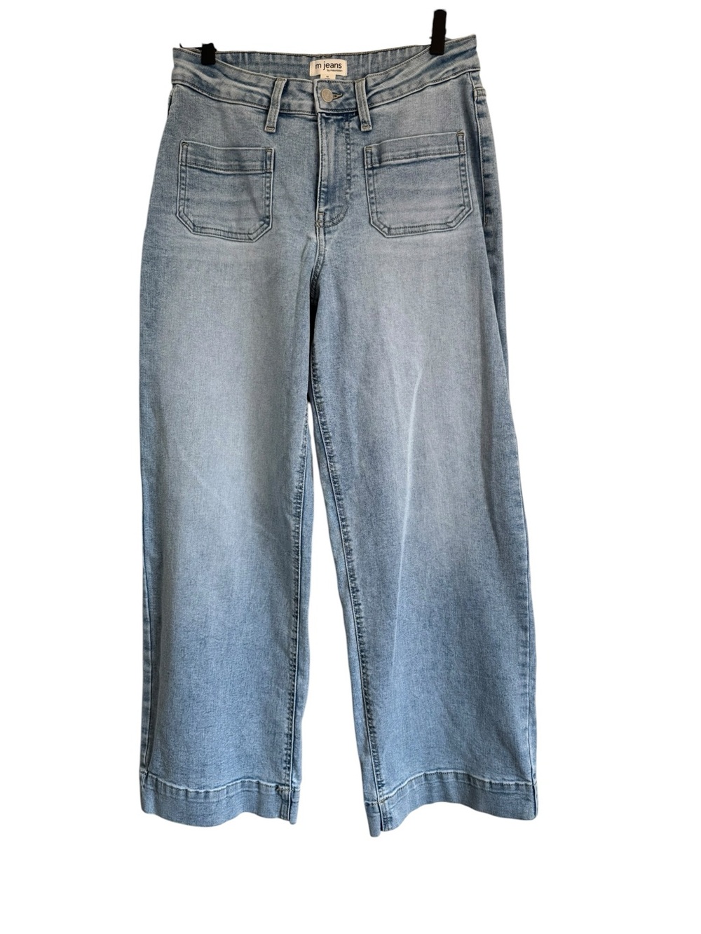 M Jeans By Maurices Jeans Blue Wide-Leg High Rise Stretch Patch Pocket Size 12